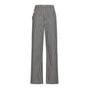 Pinstriped Denim Jeans Straight Leg