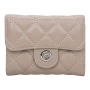 Pink Tri-Fold Wallet with Decorative Embossing