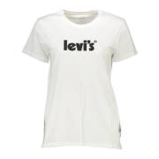 Hvid Crew Neck T-shirt med Subtilt Print