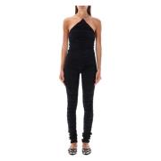 Sort Draperet Jumpsuit Tøj