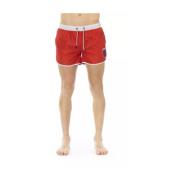 Vibrant Red Swim Shorts med Frontprint