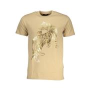 Beige Print Logo T-Shirt