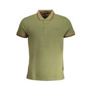 Grøn Bomuld Polo Shirt med Korte Ærmer