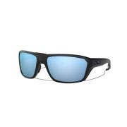 Rektangulære solbriller med blå linser