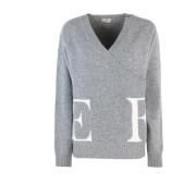 Krydset Hals Langærmet Sweater