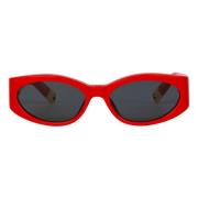 Røde ovale solbriller