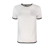 Hvid Crew Neck Uld T-shirt