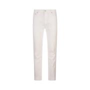 Hvid Blomstret Jacquard Slim-Fit Jeans