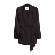 Blank Peak Lapel Bæltet Blazer