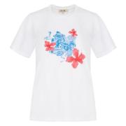 Hibiscus Print Bomuld T-shirt