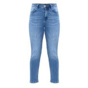 Blå Skinny Jeans med Lommer