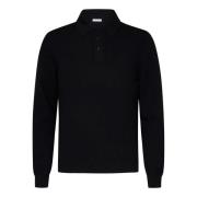 Sort Cashmere Strik Polo Skjorte