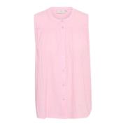 Pink Mist Top Bluse med Rynke Detalje