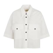 Hvid Bomuld Poplin Oversized Skjorte