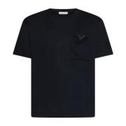 Sort T-shirt med V-logo