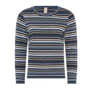 Stribet Pullover Bluse Indigo