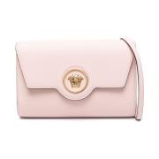 Rose Pink Grained Leather Skuldertaske