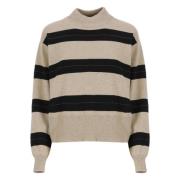 Stribet Uld Cashmere Silke Sweater