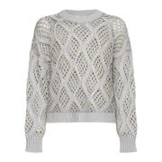 Diamantmønster Paillet Sweater