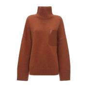 Brun Ribstrikket Sweater