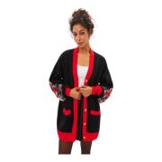 Blomstret Puffy Sleeve Cardigan