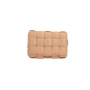 Beige Skuldertaske i Intrecciato Nappa