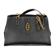 Sort Chic Satchel med Kontrastdetaljer