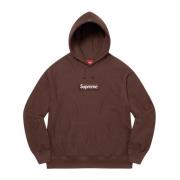 Begrænset udgave Box Logo hættetrøje Mørkebrun