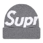 Begrænset udgave Big Logo Beanie Sort Stribe