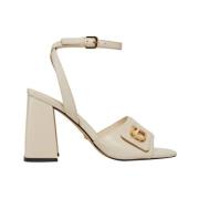 Ivory Hælede Sandaler Elegant Sofistikeret