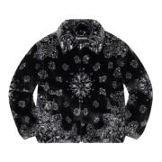 Bandana Faux Fur Bomber Jacket Sort