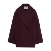 Syrah Red Oversized Coat med Lommer