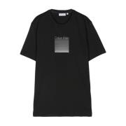 Sort T-shirt med Logo Print