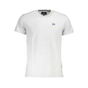 Elegant Grå Broderet T-Shirt