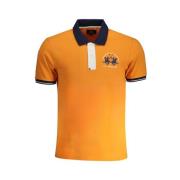 Orange Bomuld Polo Shirt med Korte Ærmer