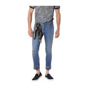 Slim Fit Hawaiiansk Blomstret Denim Bukser