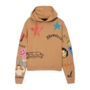 Tattoo Hooded Pullover Sweatshirt Sand