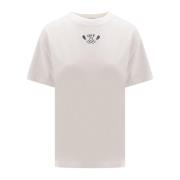 Hvid Crew-neck T-shirt med pillogo