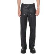 Matte Leather Carpenters Trousers Black