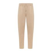 Beige Bomuld Joggers Letvægt Komfortabel Stil