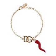 Guld Croissant Charm Armbånd