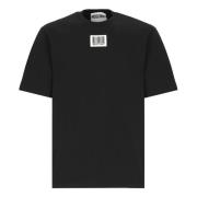 Sort T-shirt med Logo Patch