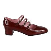 Burgundy Patent Læder Square Toe Pumps