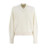 V-Hals Ribstrikket Sweater