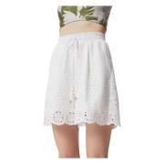 Broderede Hvide Sommer Shorts