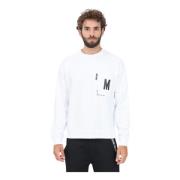 Hvid Crewneck Sweater Casual Efterår Vinter