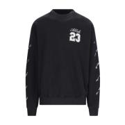 Sort Logo Sweatshirt Bomuld Kontrast Print