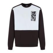 Sort og hvid crewneck sweatshirt med logo