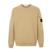 Beige Sweater med Lommeklap