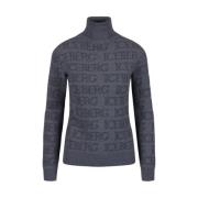 Logo Jacquard Mock-neck Sweater